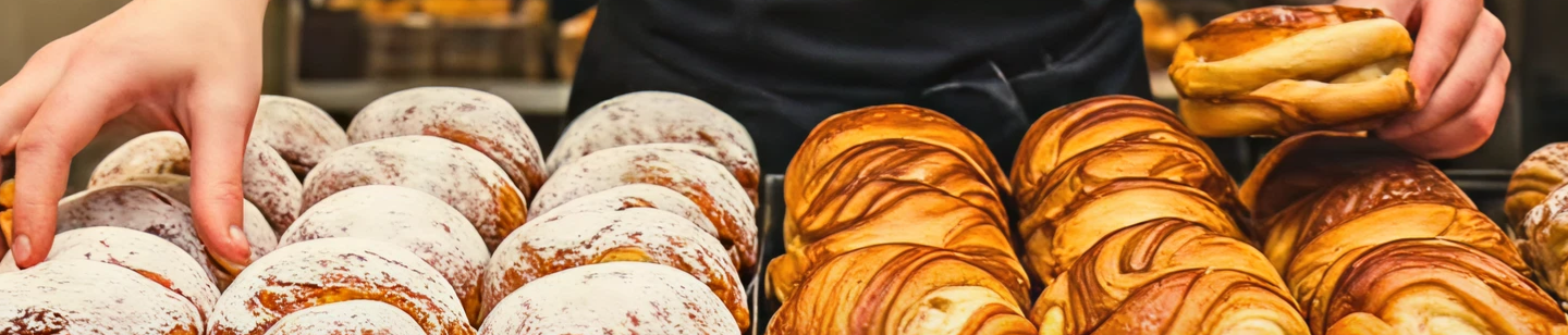 The pastry counter at Saha Bakehouse